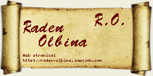 Raden Olbina vizit kartica